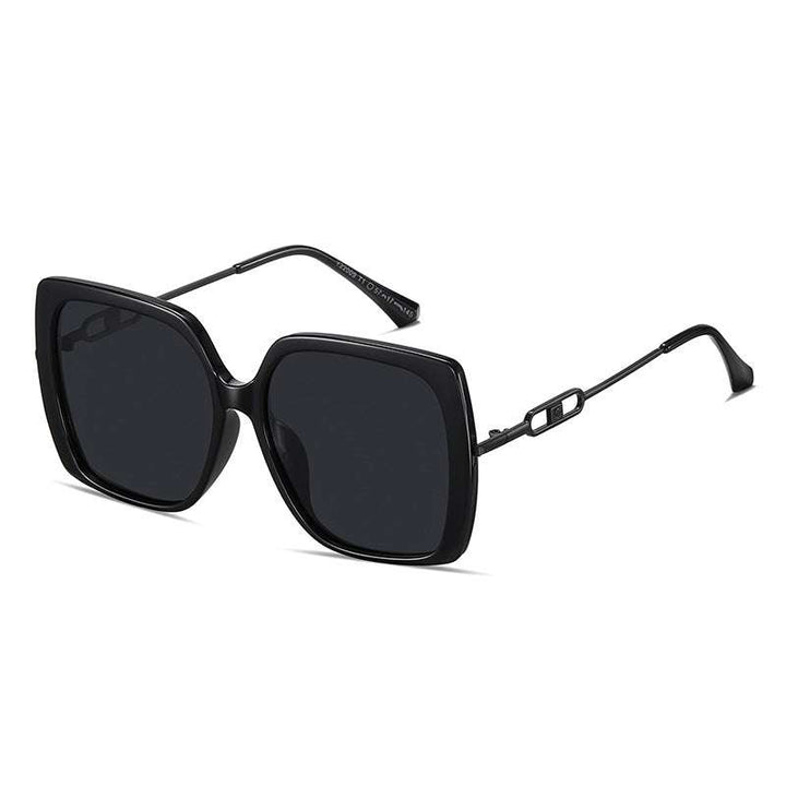 Large Framed Metal Polarized Sunglasses