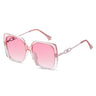 Large Framed Metal Polarized Sunglasses