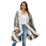 Leopard Print Knitted Cloak for Women - Stylish European and American Streetwear