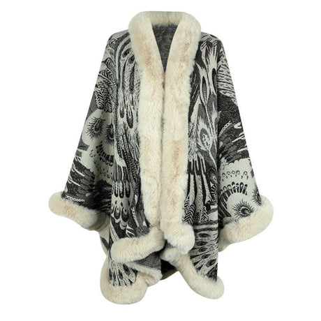 Leopard Print Knitted Cloak for Women - Stylish European and American Streetwear