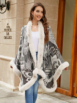 Leopard Print Knitted Cloak for Women - Stylish European and American Streetwear