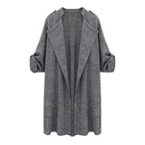 Long Oversized Cotton Trench Cardigan Coat