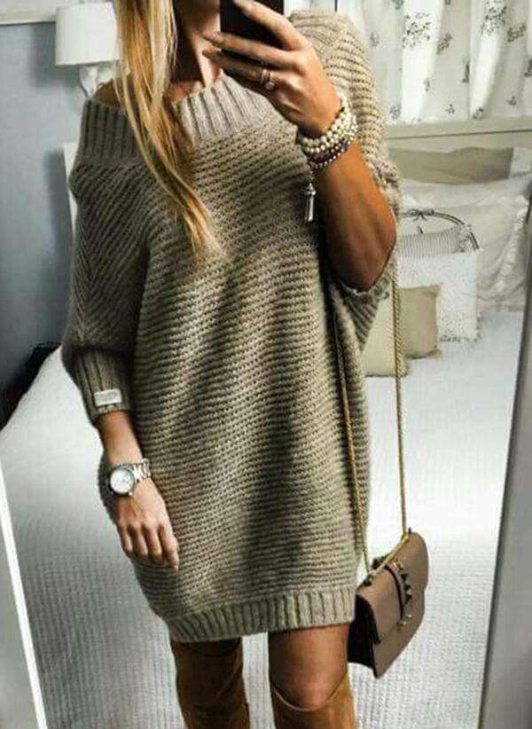 Long Pure Color Sweater