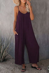 Loose Fitting Sleeveless Jumpsuit With Pockets