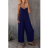 Loose Fitting Sleeveless Jumpsuit With Pockets