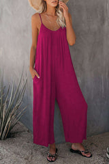 Loose Fitting Sleeveless Jumpsuit With Pockets