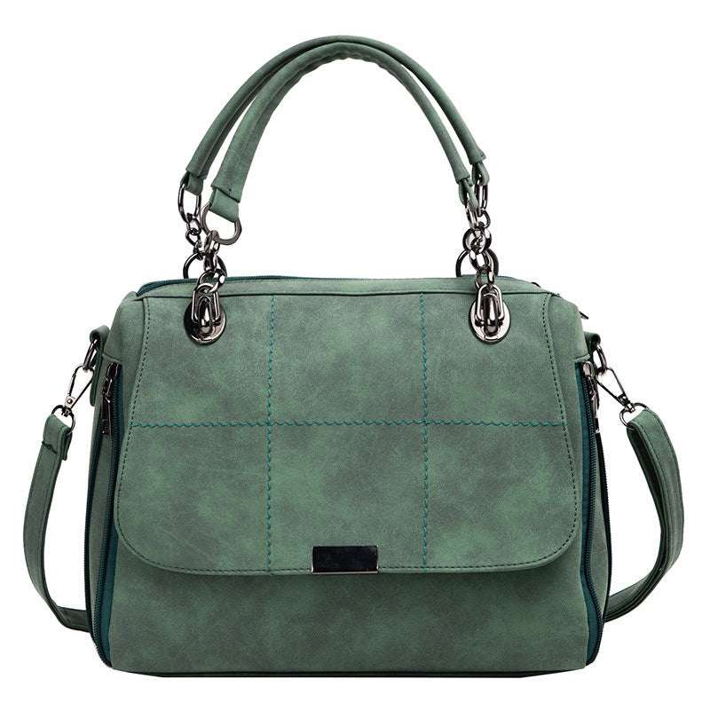 Matcha Green PU Leather Women's Shoulder Bag with Matte Finish