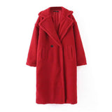 Mid-Length Lamb Fur Coat Trench Coat