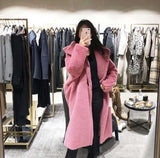 Mid-Length Lamb Fur Coat Trench Coat