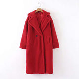 Mid-Length Lamb Fur Coat Trench Coat