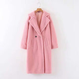 Mid-Length Lamb Fur Coat Trench Coat