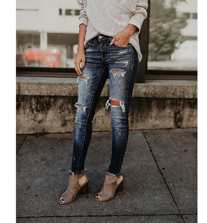 Mid-rise Ripped Jeans