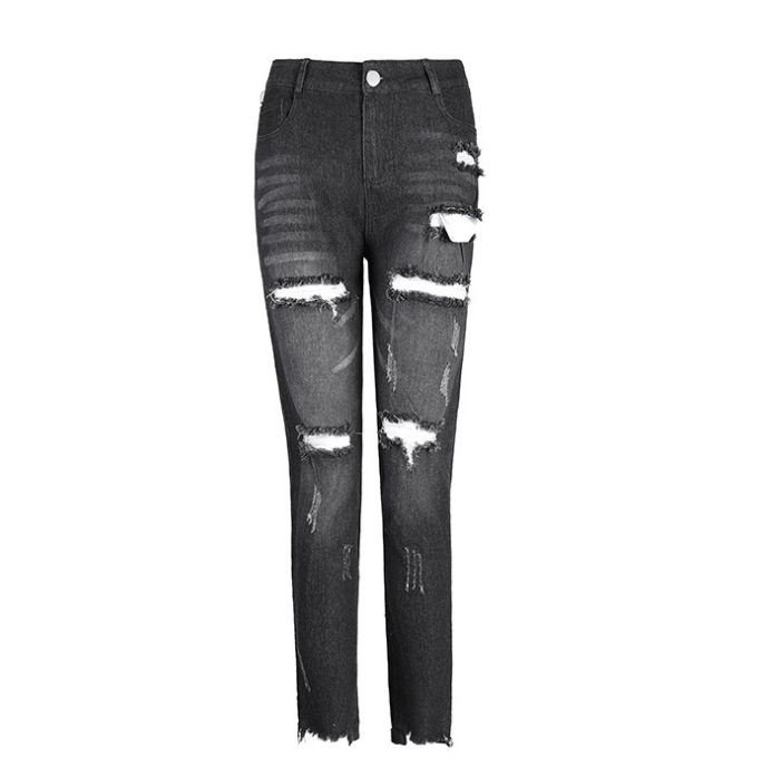 Mid-rise New Style Ripped Jeans
