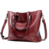 Trendy European Oil Leather Tote Bag for Winter