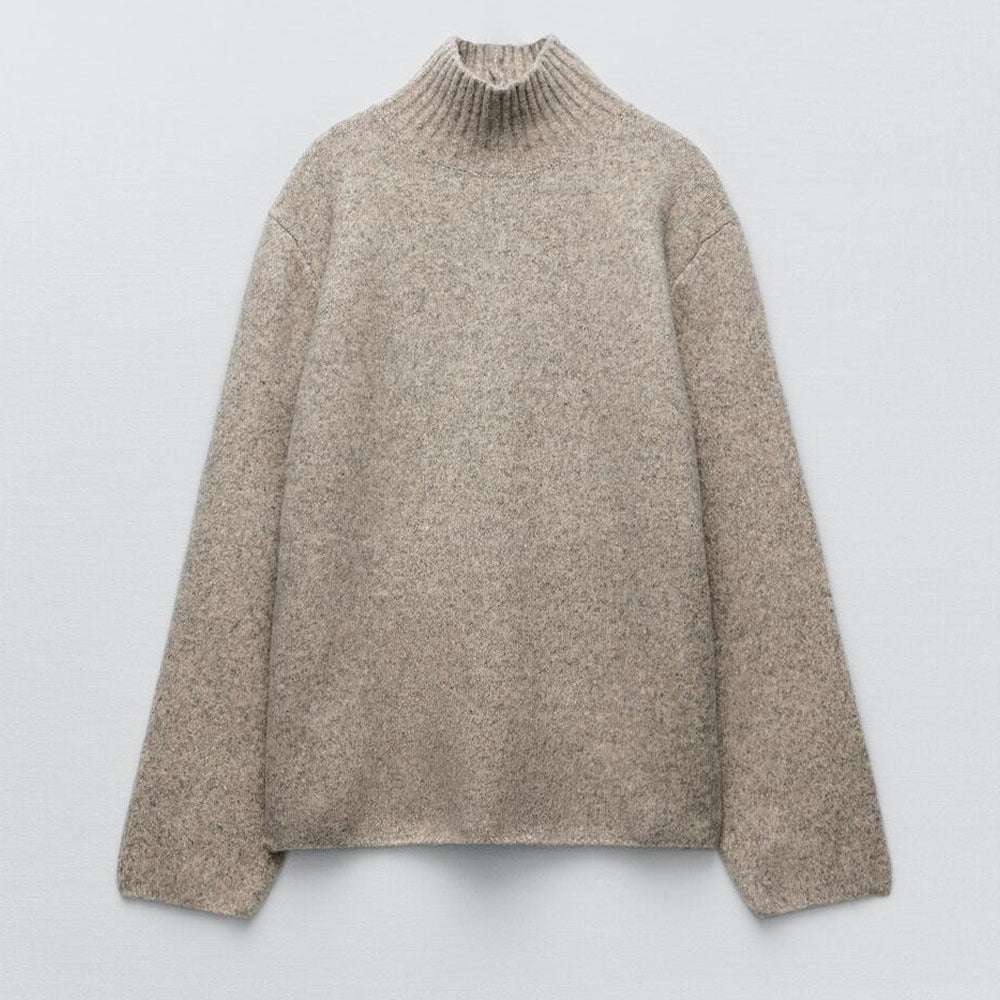 New Standard Collar Loose Fitting Solid Color Knitwear
