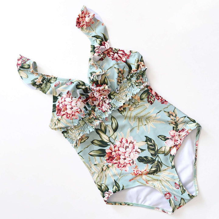 One-piece Flower Patterned Swimsuit