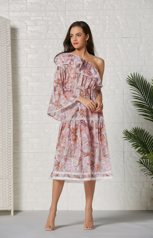 Patterned Loose Fit Dress