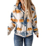 Polyester Geometric Pattern Cardigan Jacket for Women