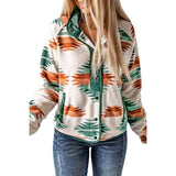 Polyester Geometric Pattern Cardigan Jacket for Women