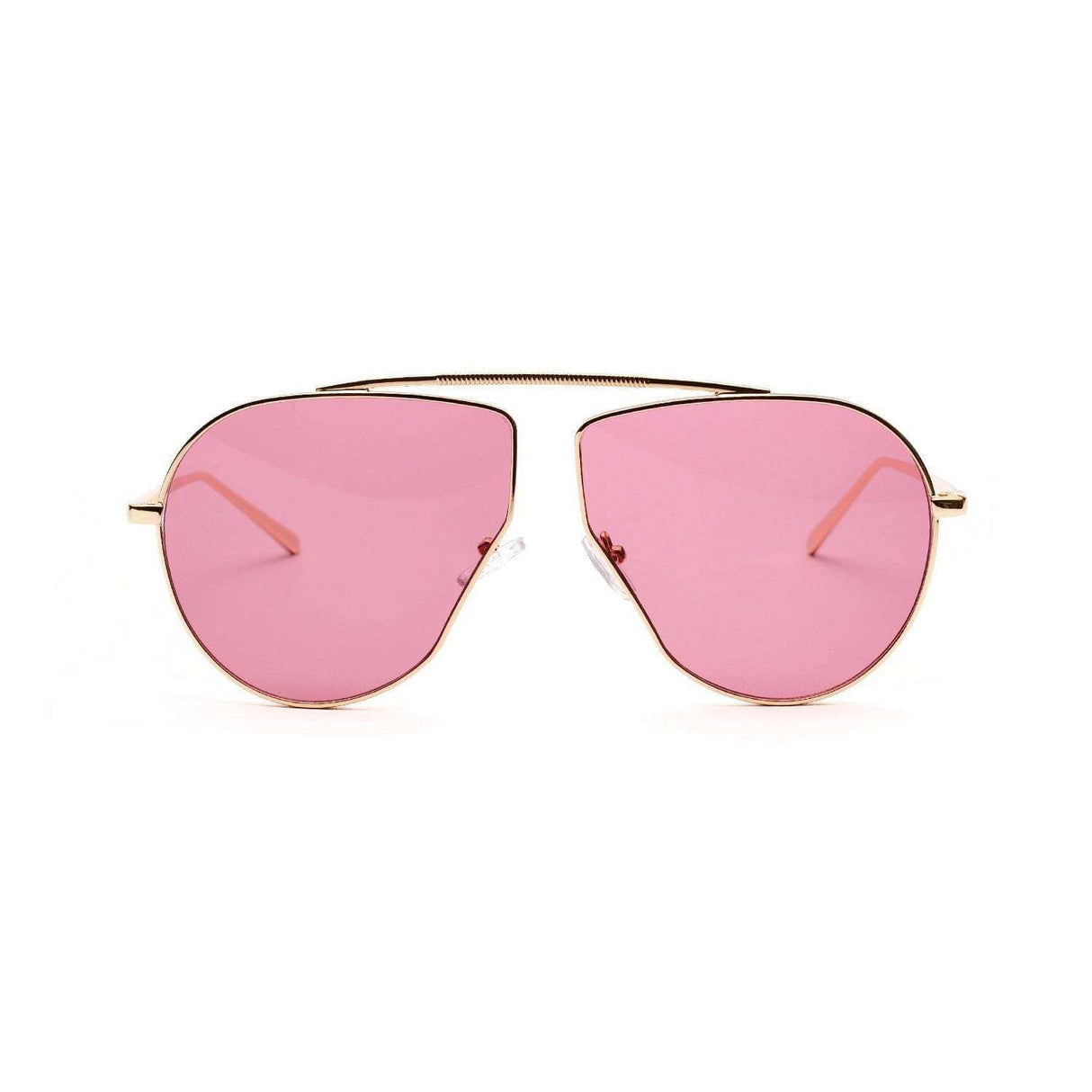 Polygonal Big Metal Framed Sunglasses