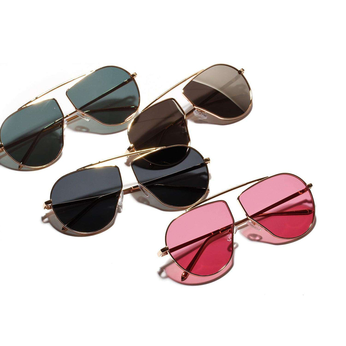 Polygonal Big Metal Framed Sunglasses