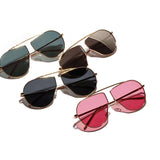 Polygonal Big Metal Framed Sunglasses