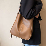 Retro Soft Leather Crossbody Bag with Sandwich Pocket