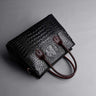 Retro Style Crocodile Pattern Handbag with Multiple Compartments