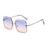 Rimless cut square sunglasses