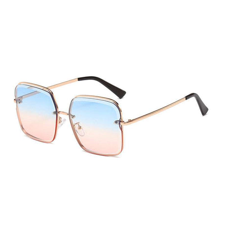 Rimless cut square sunglasses