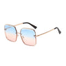 Rimless cut square sunglasses