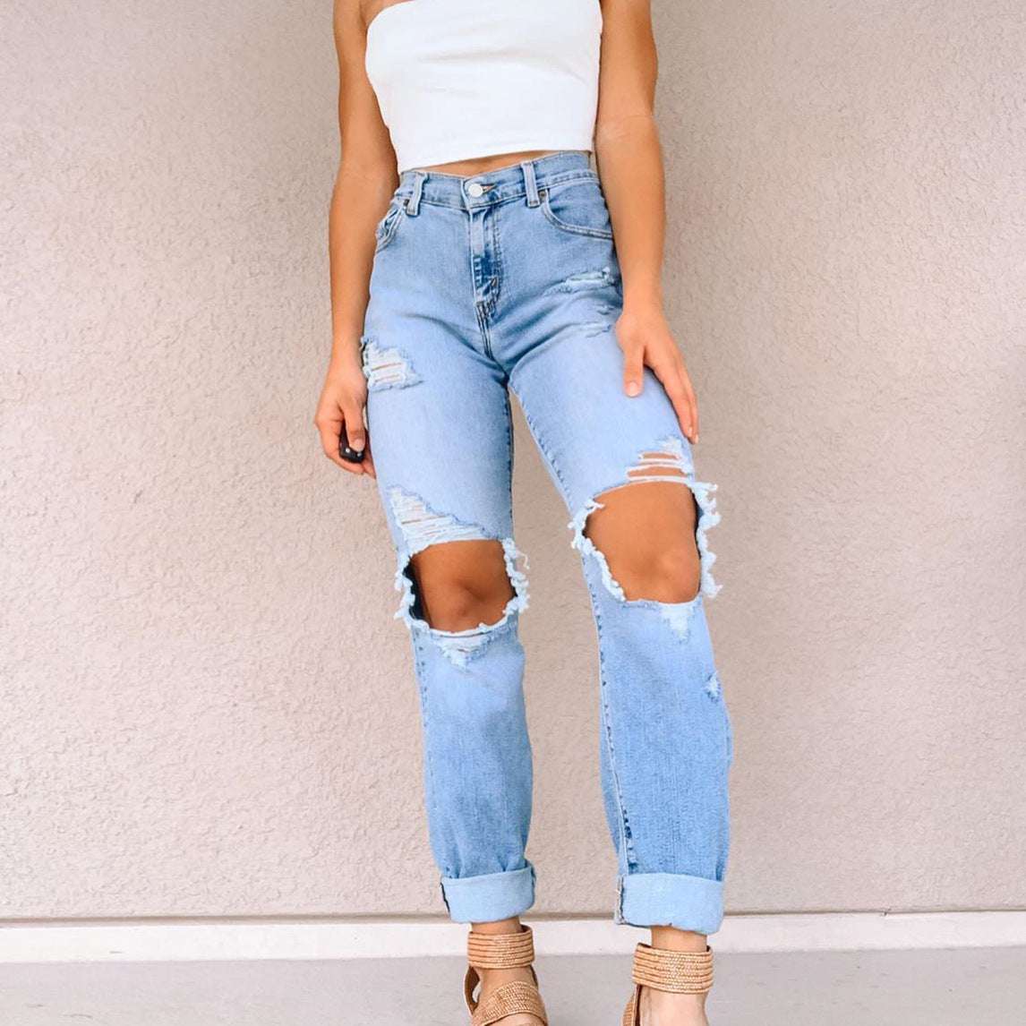 Ripped Denim Jeans