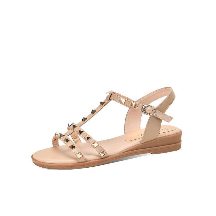 Rivet Cowhide Sandals