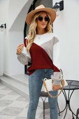 Round Neck Multicolour Pull Over