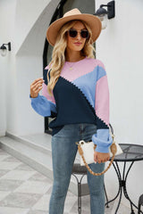 Round Neck Multicolour Pull Over