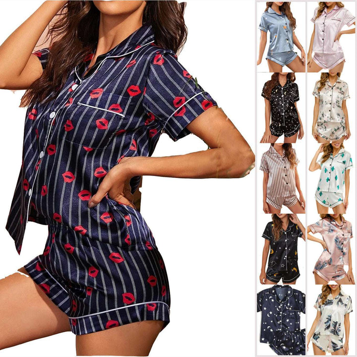 Satin Pajams V-Necked Stretchy Loungewear Set
