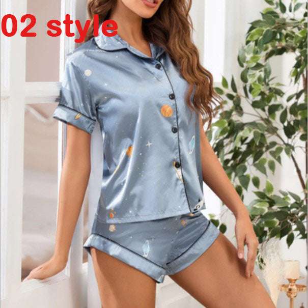 Satin Pajams V-Necked Stretchy Loungewear Set
