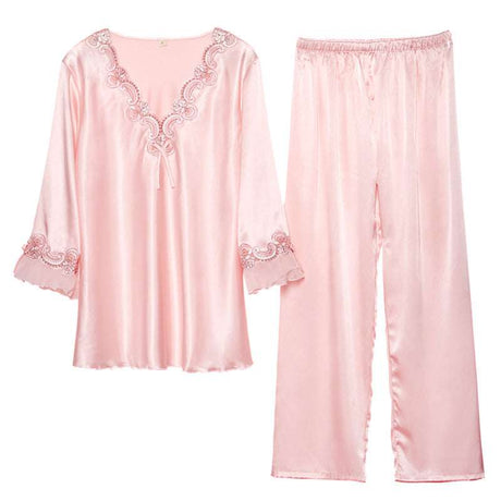 Silk Solid Color Loungewear Set