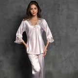 Silk Solid Color Loungewear Set