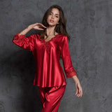 Silk Solid Color Loungewear Set