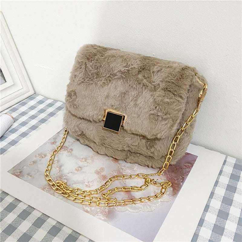 Simple Plush Crossbody Bag for Women's Fashion