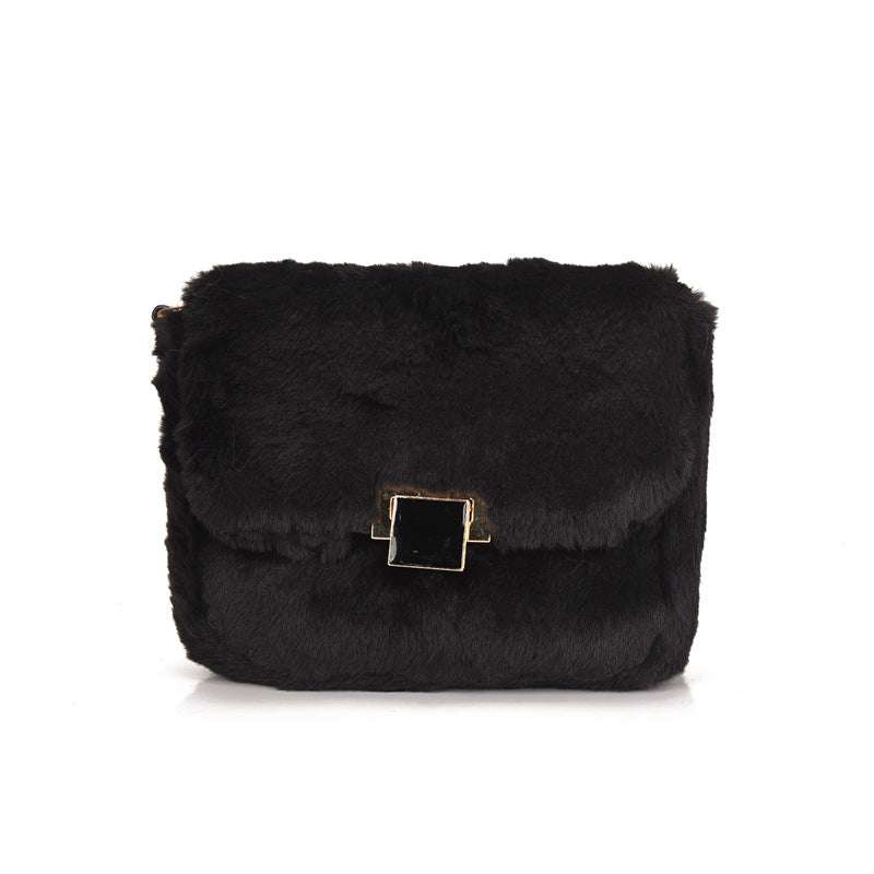 Simple Plush Crossbody Bag for Women's Fashion