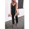 Solid Color Belt Jumpsuit