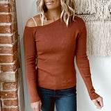 Solid Color Long-sleeved Knitted Sweater