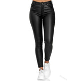 Solid Colour Leather Pants