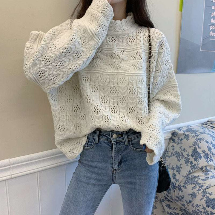 Solid Colour Loose-fitting Sweater