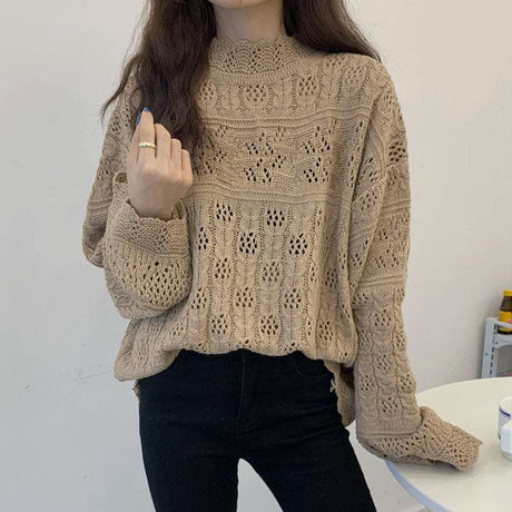 Solid Colour Loose-fitting Sweater