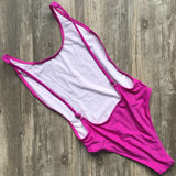 Solid Colour One-Piece Swimsuit for Summer