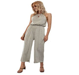 Solid Colour Suspender Jumpsuit