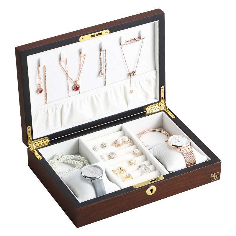 Solid Wood Jewellery Box with Jewellery